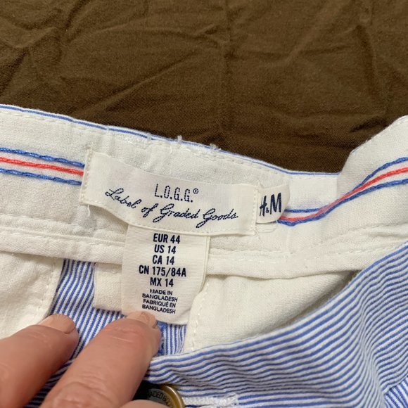 H&M LOGG Women´s Striped Shorts, Size 44 US 14 - Picture 3 of 10